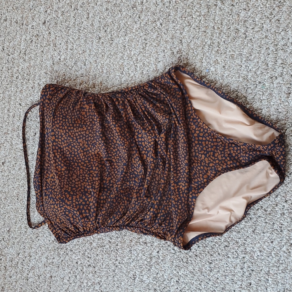 J. Crew ruched bandeau one piece. Size 10.